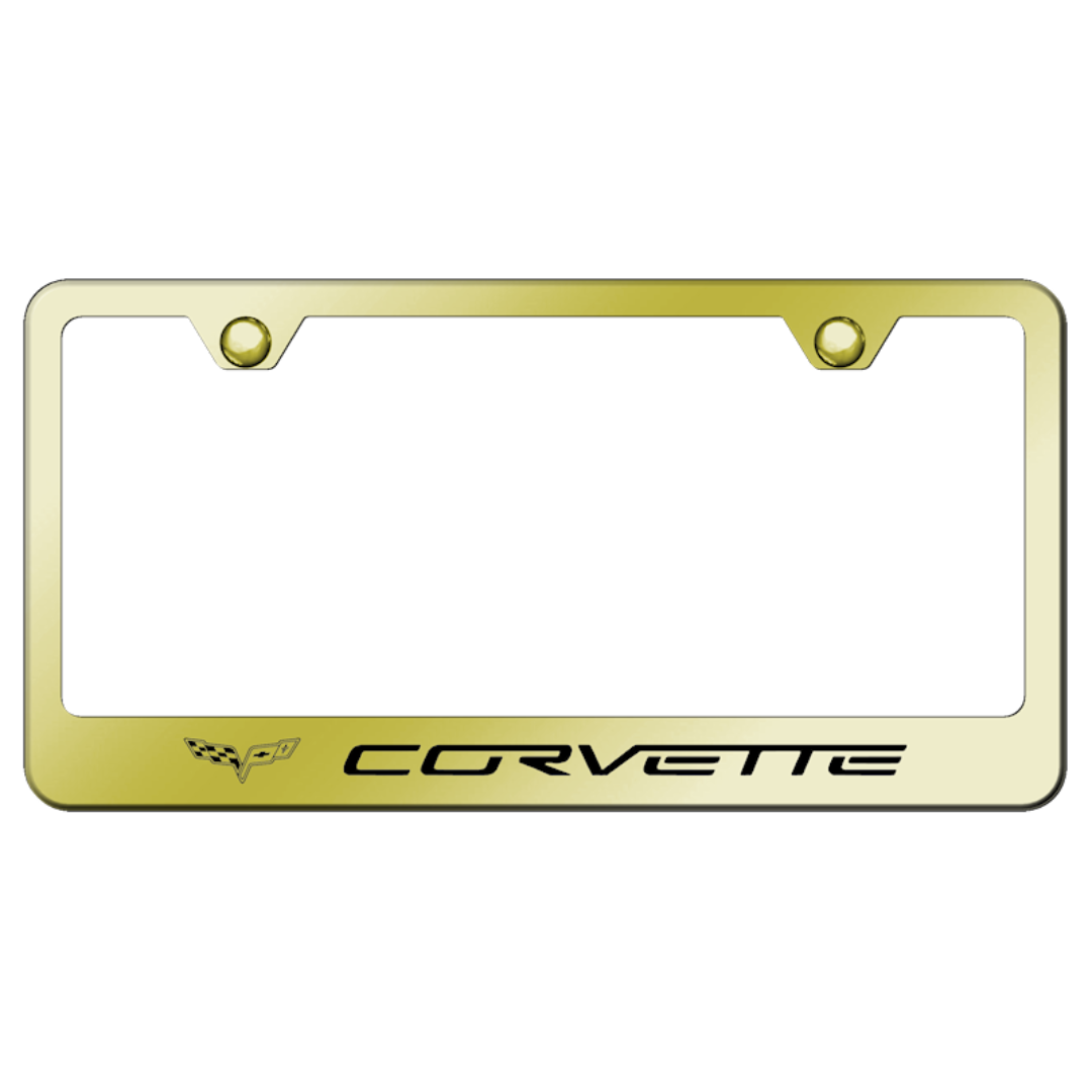 C6 Corvette License Plate Frame Gold Corvette Store Online