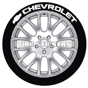 Chevrolet Tire Stickers - 4 OF EACH - 14"-16" - 1.25"