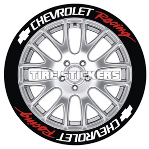 Chevrolet Racing Tire Stickers - 8 OF EACH - 19"-21" - 1"