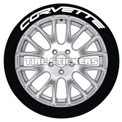 Corvette Tire Stickers - 4 OF EACH - 14"-16" - 1.25"