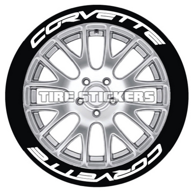 Corvette Tire Stickers - 8 OF EACH - 17"-18" - 1.25"