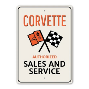 C2 Corvette Authorized Sales And Service - Aluminum Sign