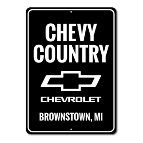 Personalized Chevy Country - Aluminum Sign
