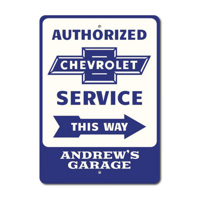 Personalized Chevrolet Authorized Service - Aluminum Sign
