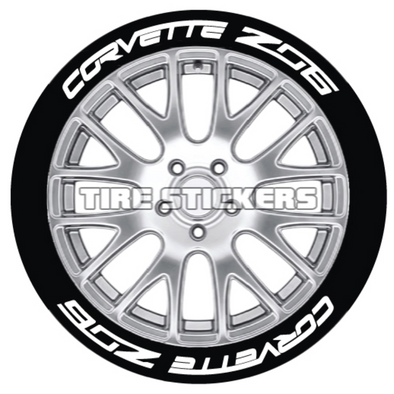 Corvette Z06 Tire Stickers - 8 OF EACH - 17"-18" - 1"