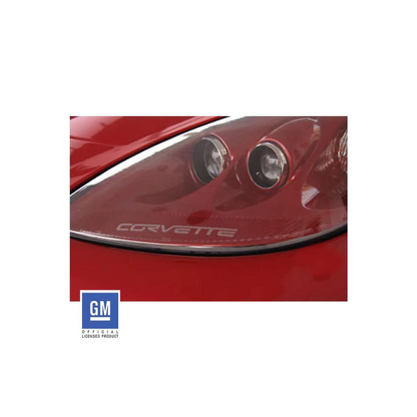 C6 Corvette Headlight Vinyl Decals - Corvette Script
